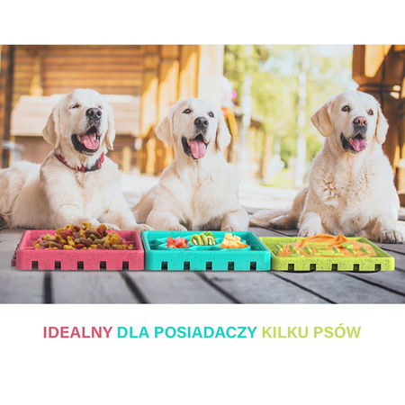 Tacka Do Wylizywania Dla Psa Na Smakołyki Dozownik Spowalniający 4-częściowy Zielony