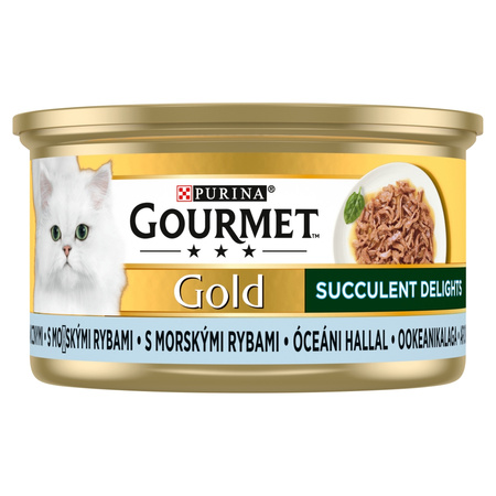 Purina Gourmet Gold z Rybą Oceaniczną 24x85g Mokra Karma Dla Kota Succulent Delights