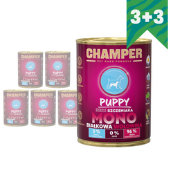 Champer Puppy Monobiałkowa 6x400g Mokra Karma Dla Szczeniąt Z Wołowiną Wsparcie Rozwoju  3+3 GRATIS