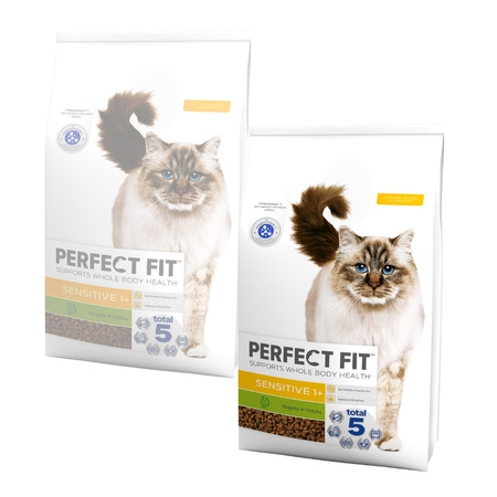 Perfect Fit Sensitive 1+ z Indykiem 2x7kg Sucha Karma Dla Wrażliwych Dorosłych Kotów