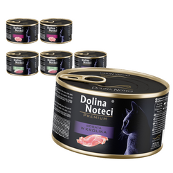 Dolina Noteci Premium Mix Smaków 6x185g Mokra Karma Dla Kota Bogata w Indyka Gęś i Królika