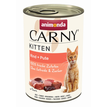 Animonda Carny Kitten 6x400g Mokra Karma Dla Kociąt z Wołowiną i Indykiem