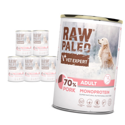 Raw Paleo Adult Monoprotein 6x400g Mokra Karma Dla Psa  z Wieprzowiną