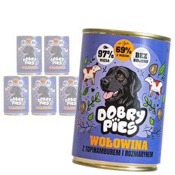 Dobry Pies 6x400g Mokra Karma Dla Dorosłych Psów Wszystkich Ras Z Wołowiną Topinamburem I Rozmarynem