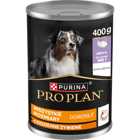 Purina Pro Plan Everyday Nutrition All Size Adult 400g Mokra Karma Dla Psa Bogata w Indyka w Galaretce