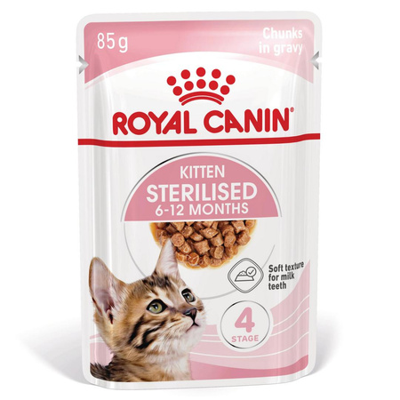 Royal Canin FHN Kitten Sterilised w Sosie i Galaretce 24x85g Karma Mokra Dla Kociąt Sterylizowanych Do 12 Miesiąca Życia