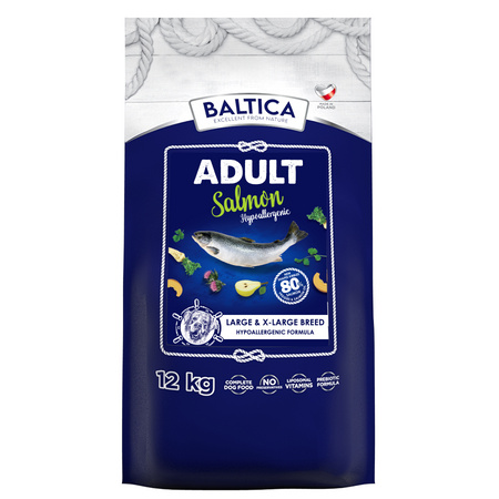 Baltica Adult L/XL 12kg Hipoalergiczna Sucha Karma Z Łososiem Dla Psów Dużych i Olbrzymich Ras