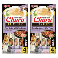 Inaba Cat Churu Luxury 8x14g (112g) Kremowy Przysmak Dla Kota Tuńczyk z Krewetkami Tygrysimi