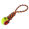 Zabawka Dla Psa Szarpak Sznur z Piłką Gryzak 20cm Niebiesko-Czerwono-Żółta