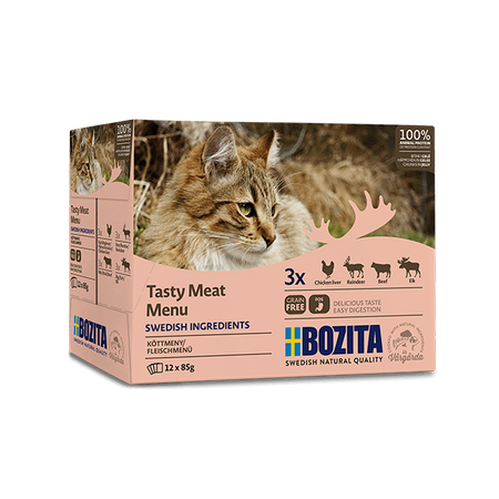 Bozita Kawałki Mięsne w Galaretce Mix Smaków w opakowaniu zbiorczym 12x 85g
