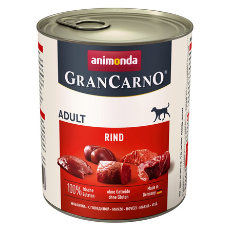 Animonda GranCarno Adult 12x800g Mokra Karma Dla Psa Mix Smaków Wołowina Kaczka Królik