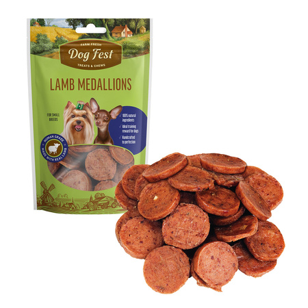 DOG FEST MINI Lamb Medallions 55g - Naturalny Przysmak z Jagnięciny Dla Psów Małych Ras