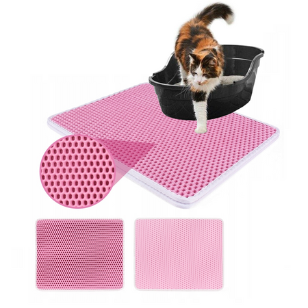 Wycieraczka Pod Kuwetę Zatrzymuje 90% Żwirku 50*40 RÓŻOWA