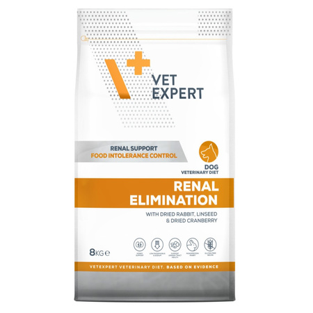Vet Expert Renal Elimination 8kg Sucha Karma Weterynaryjna Dla Psów z Niewydolnością Nerek Królik z Kaczką