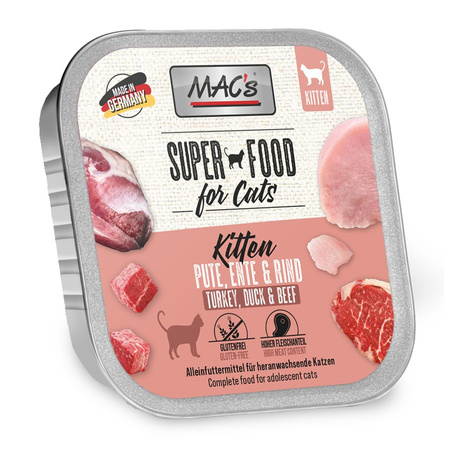 MAC's Kitten Tacka 16x100g Bezzbożowa Mokra Karma Dla Kociąt Mix 2 Smaków