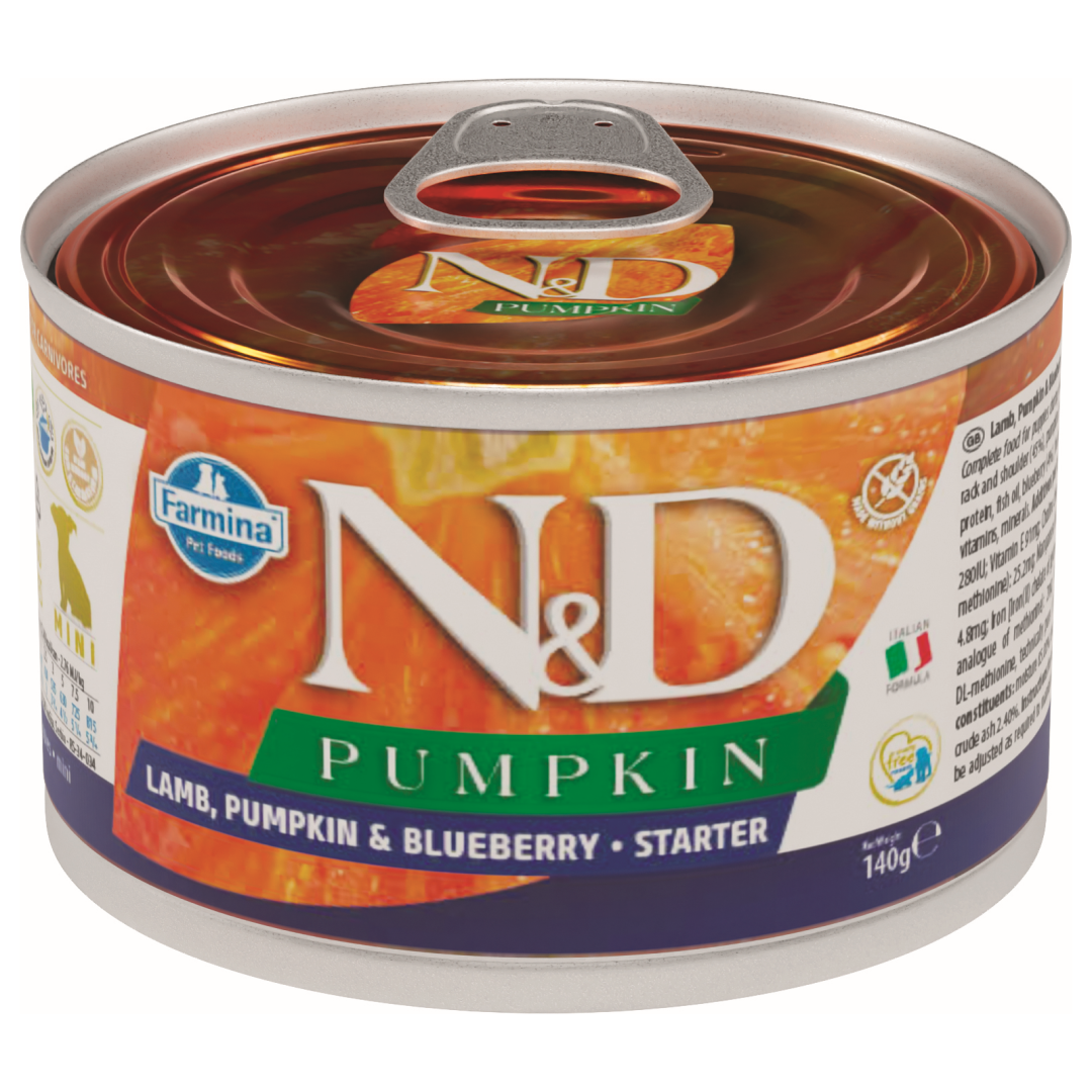 Farmina N&D Dog Lamb Pumpkin Blueberry Starter Mokra Karma Dla Szczeniąt Jagnięcina Dynia Borówka