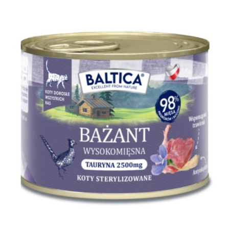 Baltica Smaki Regionów Bażant 185g Bezzbożowa Mokra Karma Dla Kotów Sterylizowanych