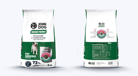 John Dog Good Form ADULT KURCZAK Z WOŁOWINĄ 3 kg Małe Rasy - sucha karma dla psów