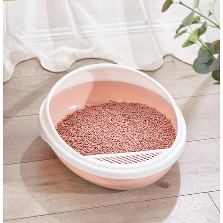 Owalna Kuweta Dla Kota OTWARTA PC-YK08 Rózowa 41x34x9cm + ŁOPATKA GRATIS