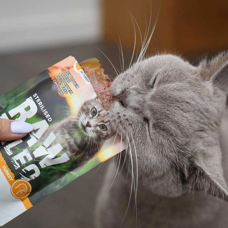 Vet Expert Raw Paleo Sterilised Turkey 12x100g Saszetka Karma Mokra z Indykiem Dla Kotów Sterylizowanych