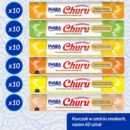 Inaba Cat Churu 60x14g (840g) Kremowy Przysmak Dla Kota Pasta Mix Z Kurczakiem