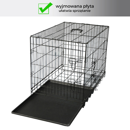 Klatka dla psa kota pupila metalowa S 46*30*36 cm Czarna