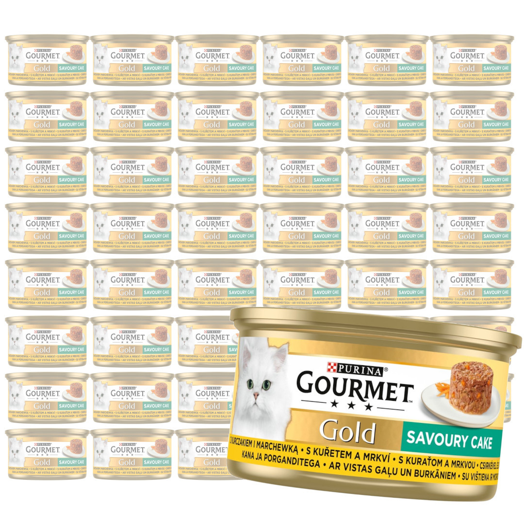 Purina Gourmet Gold z Kurczakiem i Marchewką 48x85g Mokra Karma Dla Kota Savoury Cake