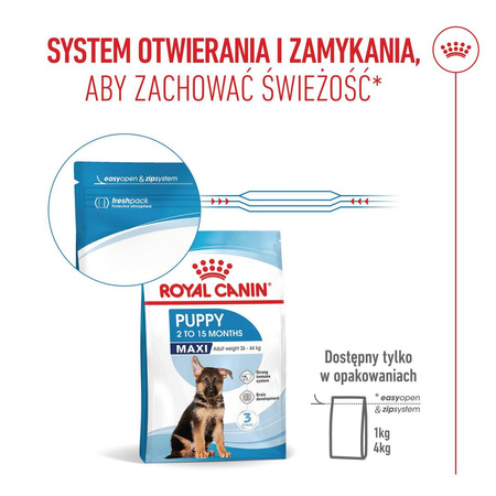 Royal Canin Maxi Puppy 1kg Karma Sucha Dla Szczeniąt Od 2 Do 15 Miesiąca Życia Ras Dużych