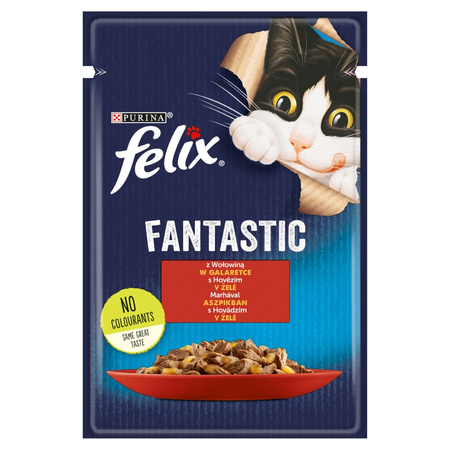 Felix Fantastic Karma Dla Kotów Wołowina W Galaretce Saszetka 24x85g