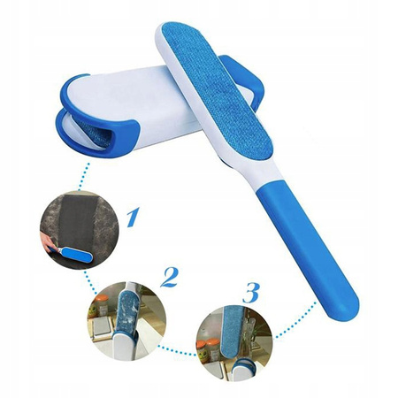 Szczotka Do Czyszczenia Ubrań Tapicerki Z Sierści Niebieska