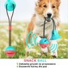 Zabawka gryzak dla psa SNACK BALL, piłka z dozownikiem na przyssawce kolor TURKUSOWO-CZERWONY