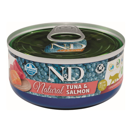 Farmina N&D Cat Natural Tuna & Salmon 70g Mokra Karma Dla Kota Tuńczyk Łosoś
