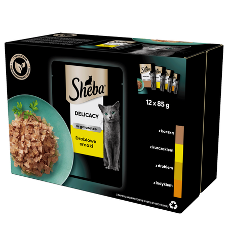 Sheba Delikatesse in Gelee Smaki Drobiowe 2 sztuki 12x85g