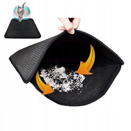 Mata Wycieraczka Pod Kuwetę Zatrzymuje 90% Żwirku 30*45 CZARNA