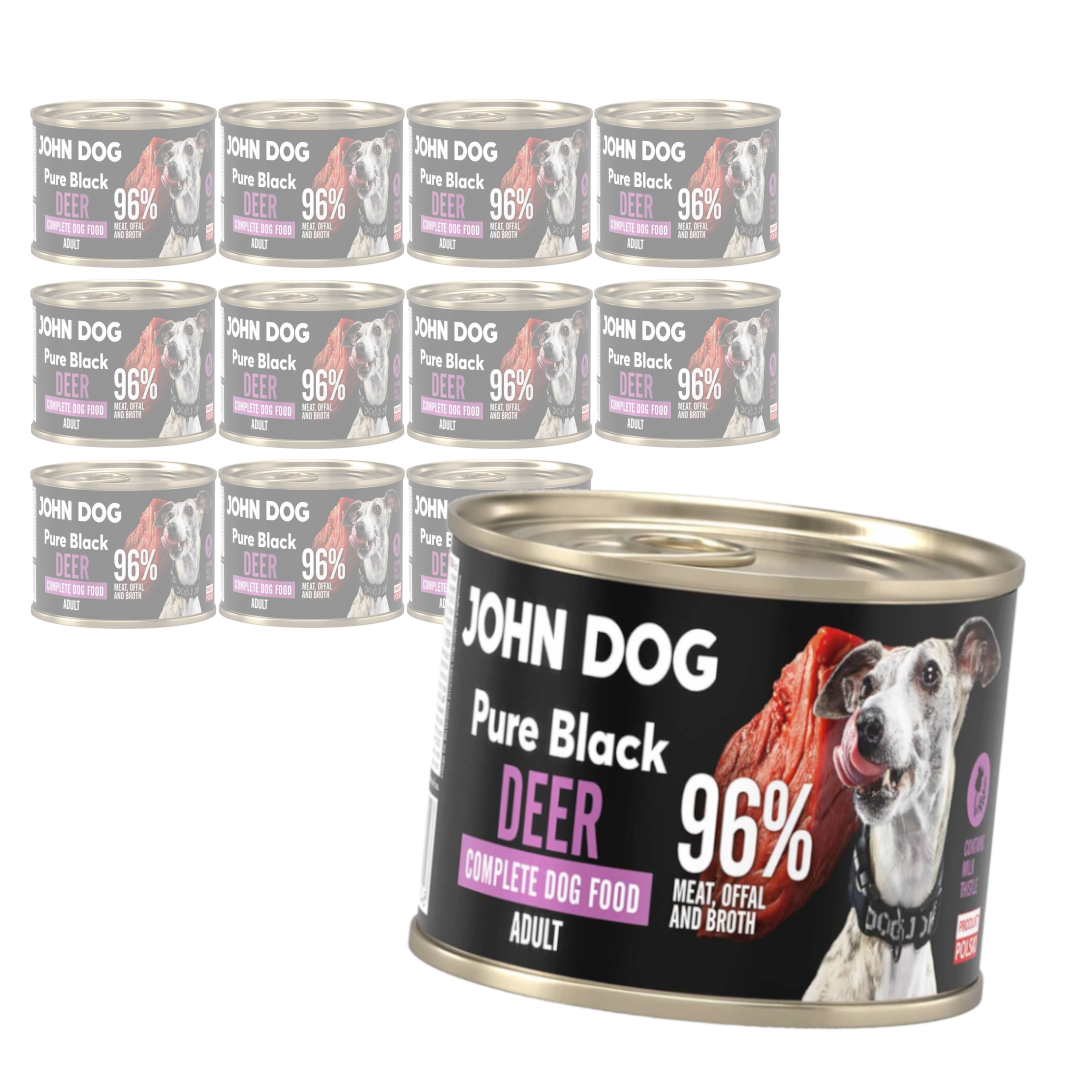 John Dog Pure Black Deer Adult 12x200g Mokra Karma Dla Psa Z Jeleniem