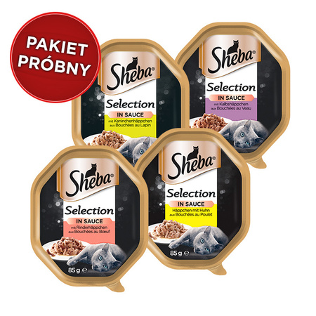 SHEBA Selection 4x 85g Smaki Mięsne w Sosie - Pakiet Próbny #2
