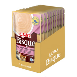 Inaba Cat Ciao Bisque 12x40g Uzupełniająca Karma Dla Kota Zupa Krem Tuńczyk z Łososiem