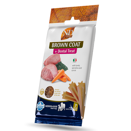 Farmina N&D Brown Coat Dental Treat Medium Maxi 100g Przysmak Dentystyczny Dla Psów z Ciemną Sierścią