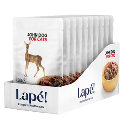 John Dog For Cats Lapé 10x100g Monobiałkowa Mokra Karma Dla Kota Z Sarną