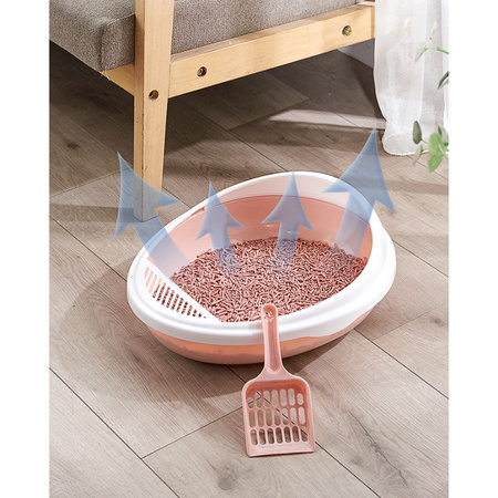 Owalna Kuweta Dla Kota OTWARTA PC-YK08 Rózowa 41x34x9cm + ŁOPATKA GRATIS