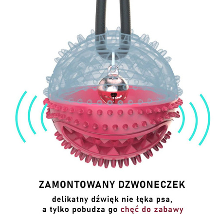 Zabawka gryzak dla psa na przysmaki piłka z dozownikiem