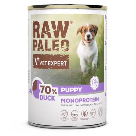 Raw Paleo Puppy Monoprotein 12x400g Mokra Karma Dla Szczeniąt z Kaczką