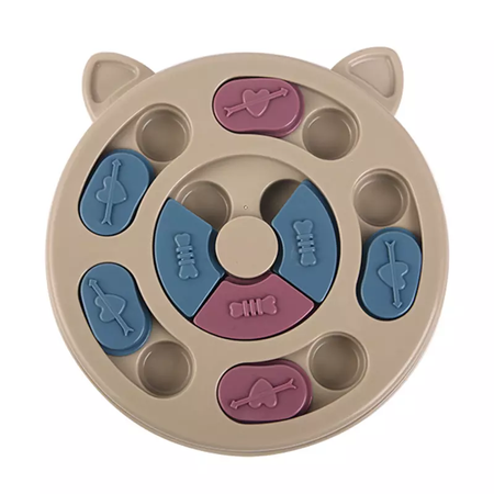 Gra Edukacyjna Interaktywna Dla Psa Spowalniająca Jedzenie Kolor Beżowy Z Uszami