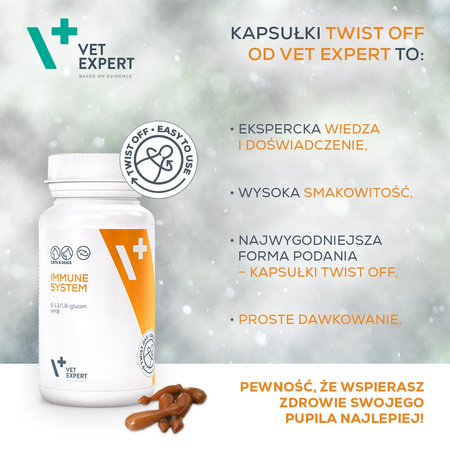 Suplementy dla psa i kota VetExpert Immune System ODPORNOŚĆ 30 kapsułek