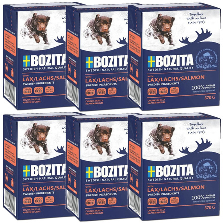 Bozita Mokra Karma Dla Psa Kawałki W Galaretce Z Łososiem 6x370g W Kartonie