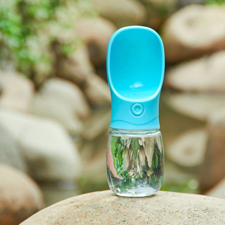 Przenośny Dozownik Wody Dla Psa Miska Do Picia 350ml Kolor Niebieski