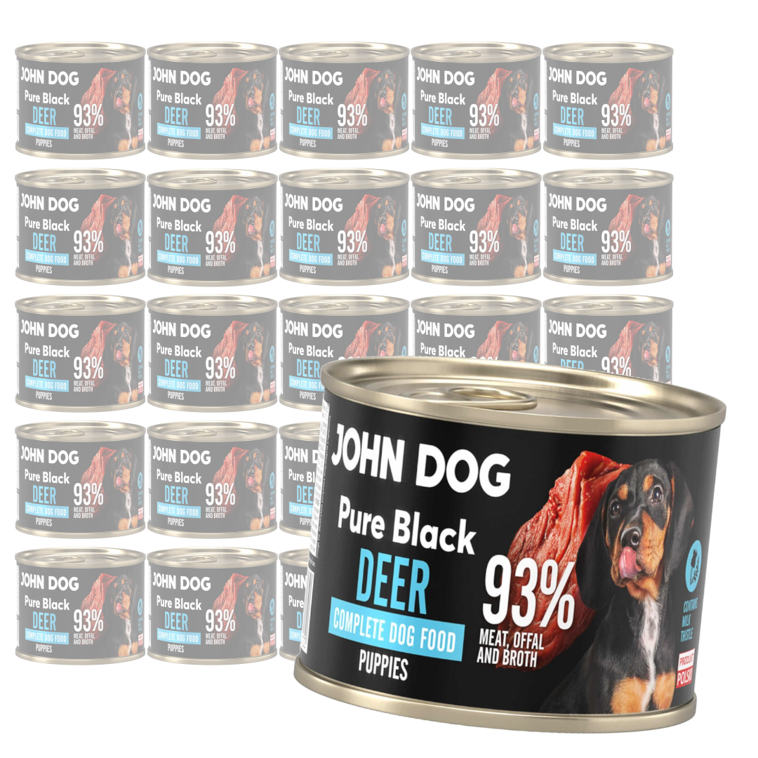 John Dog Pure Black Deer Puppies 24x200g Mokra Karma Dla Szczeniąt Z Jeleniem