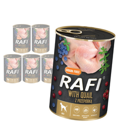 Rafi 6x400g Bezzbożowa Mokra Karma Dla Psa Z Przepiórką Żurawiną I Borówką