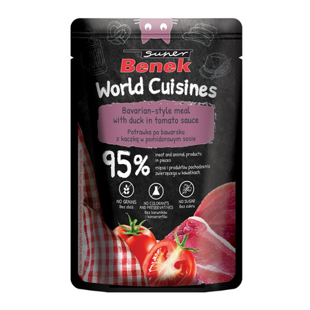 Super Benek World Cuisines 24x100g Mokra Karma Dla Kota Potrawka po Bawarsku z Kaczką w Pomidorowym Sosie