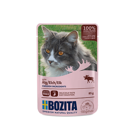 Bozita Adult Mokra Karma dla Kotów z Łosiem w Galaretce Saszetka Zestaw 24x85g